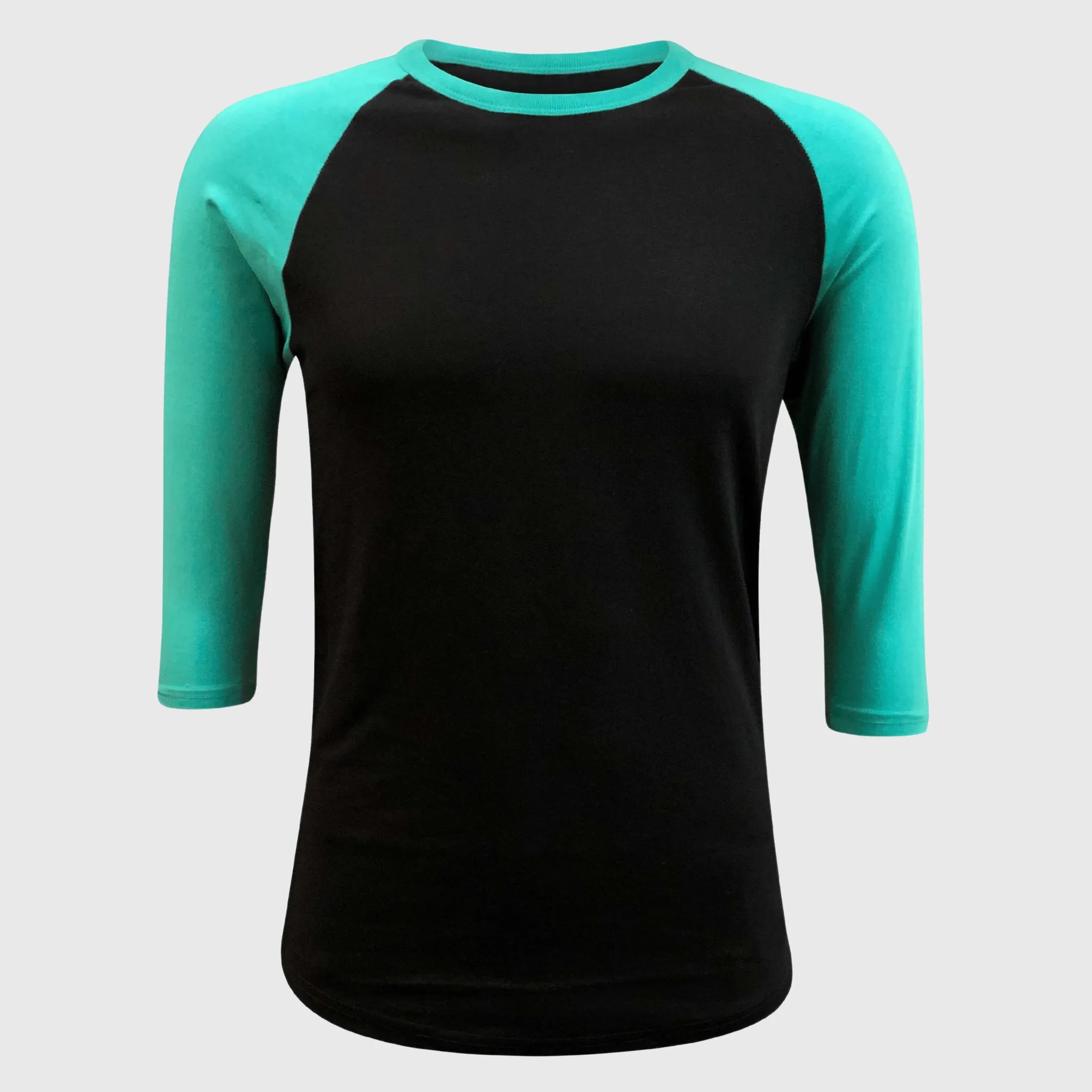 Adult Plain Raglan 3/4 T-Shirt - Black Body