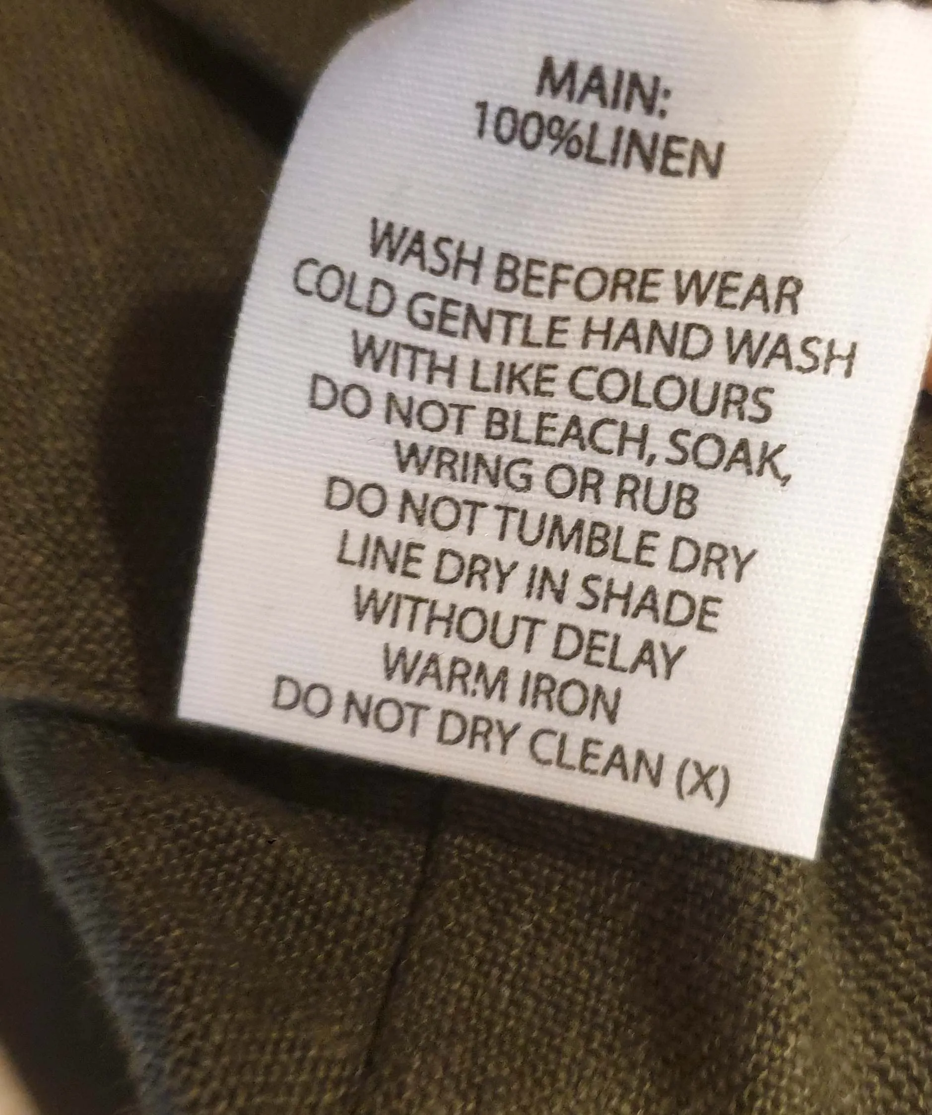 Aere dark green 100% linen pants size 8