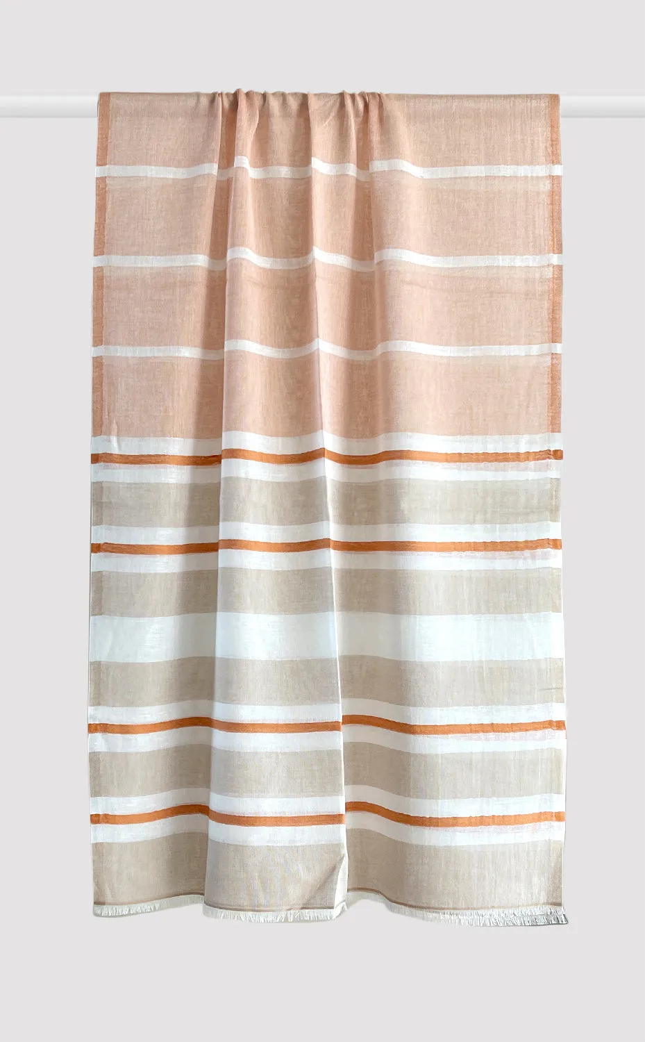 Apricot Rust Cotton Linen Stole