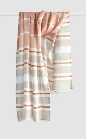 Apricot Rust Cotton Linen Stole