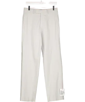 ASOS Grey Linen Blend Straight Leg Trousers W30