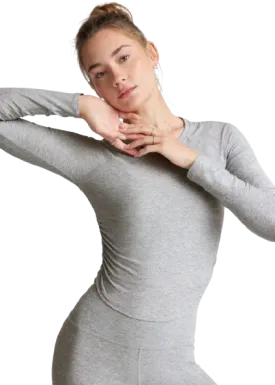Beyond Yoga Featherweight Your Fit Long Sleeve Top - True Gray Heather