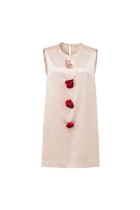 BLOOM SILK SLEEVELESS DRESS IN PINK