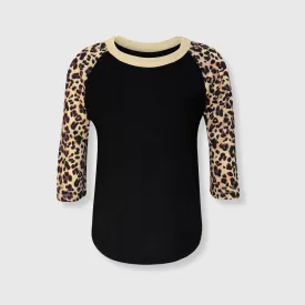 Cheetah Raglan Black/Cheetah Kids
