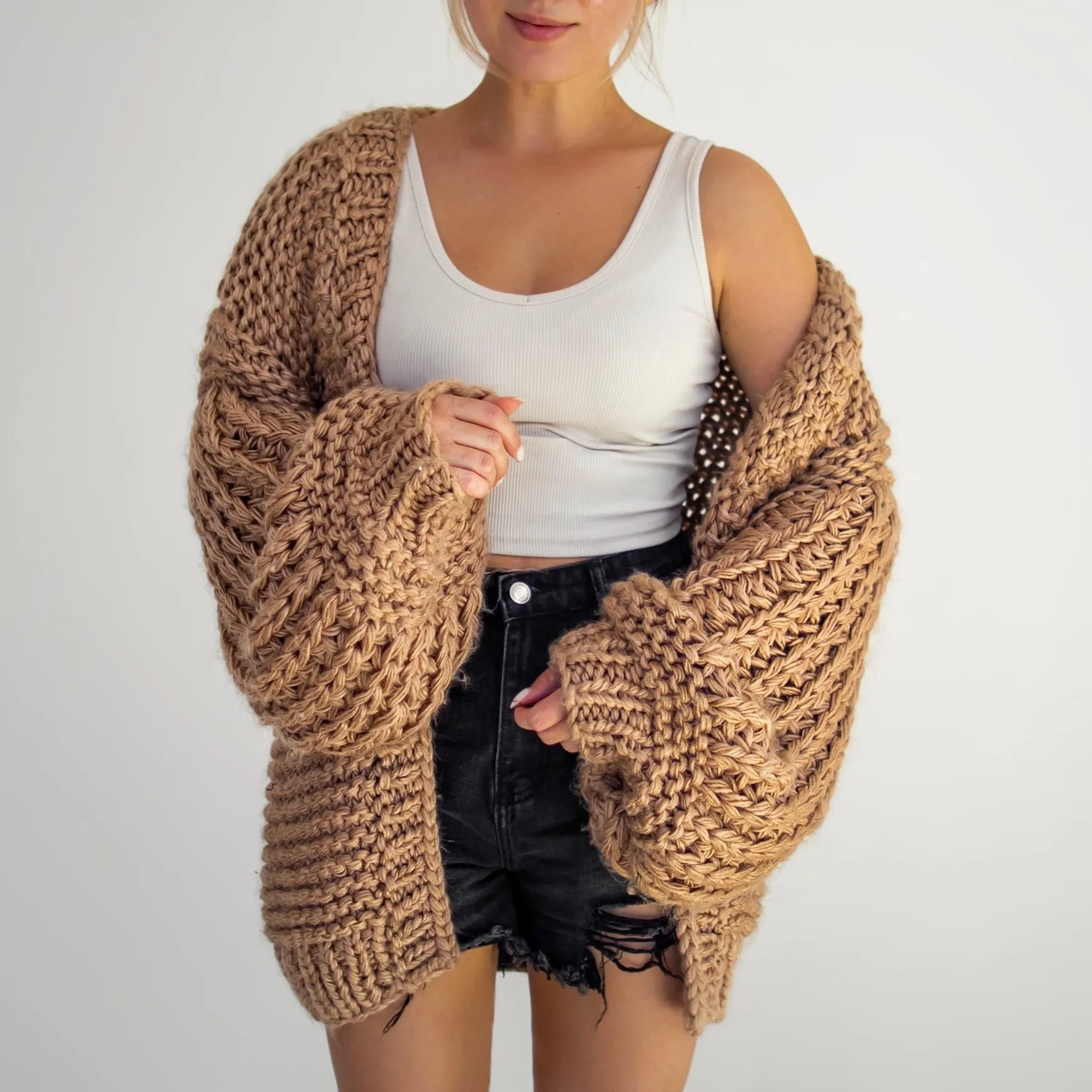 Chunky Knit Bell Sleeved Cardigan