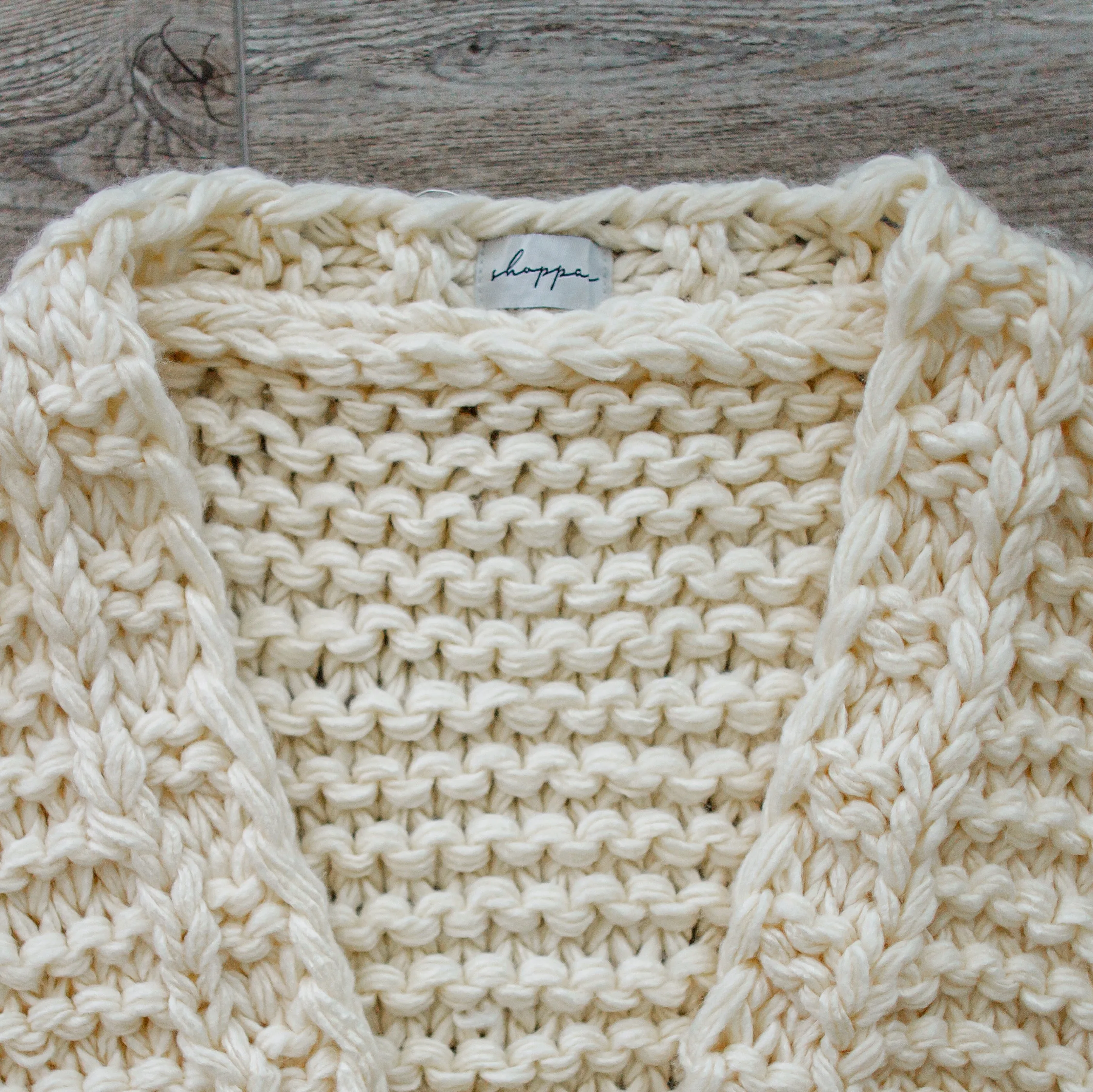 Chunky Knit Pom-Pom Sleeved Cardigan