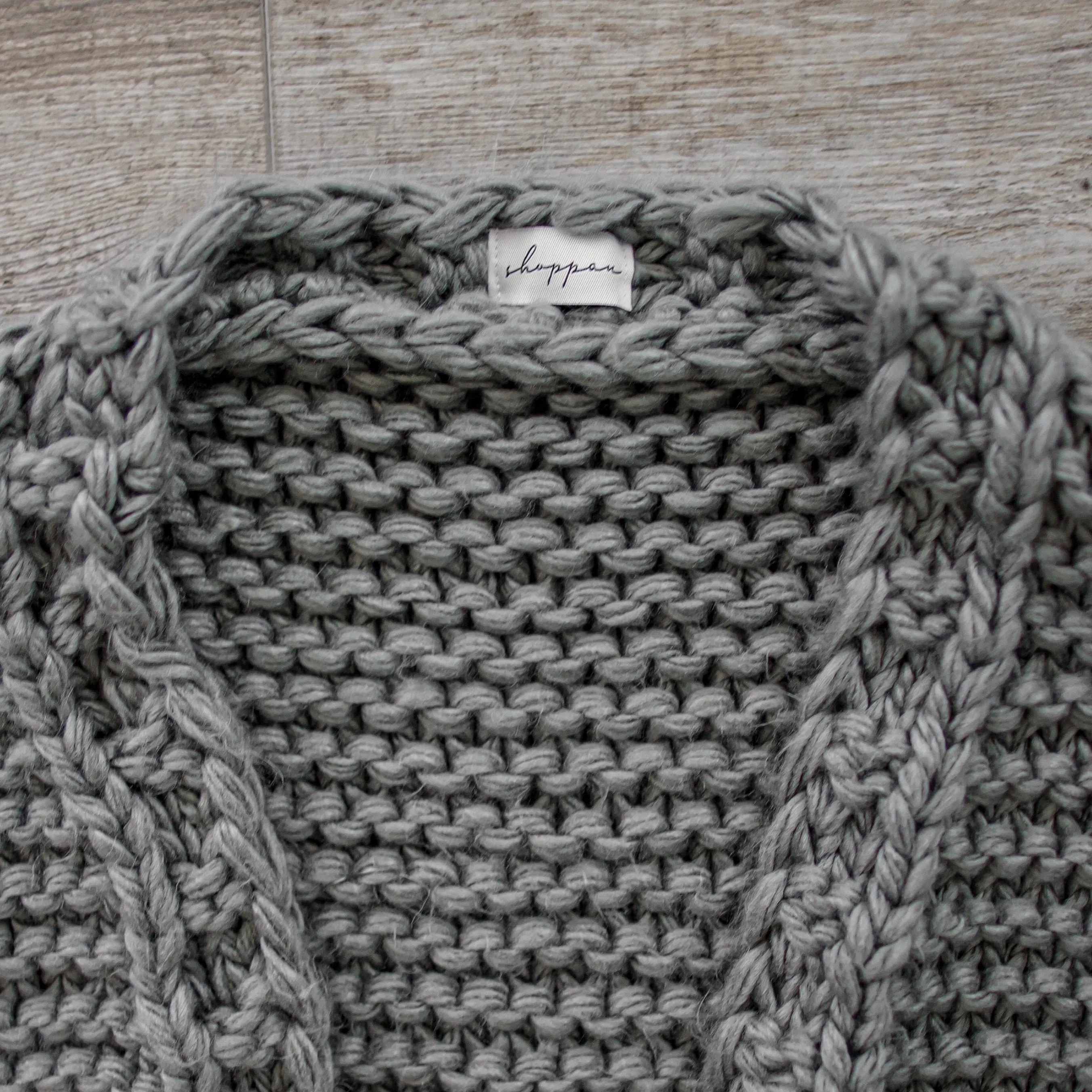 Chunky Knit Pom-Pom Sleeved Cardigan