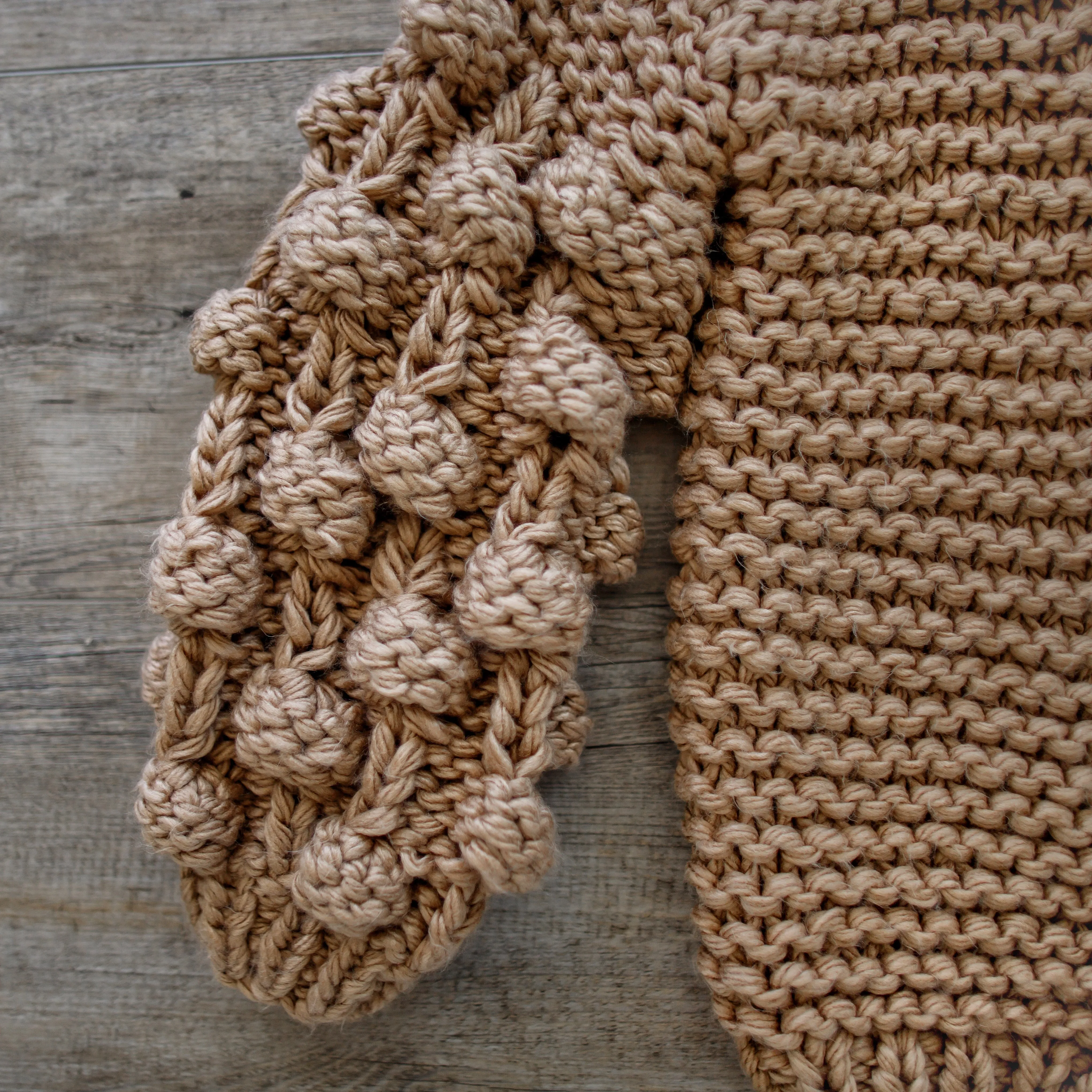 Chunky Knit Pom-Pom Sleeved Cardigan
