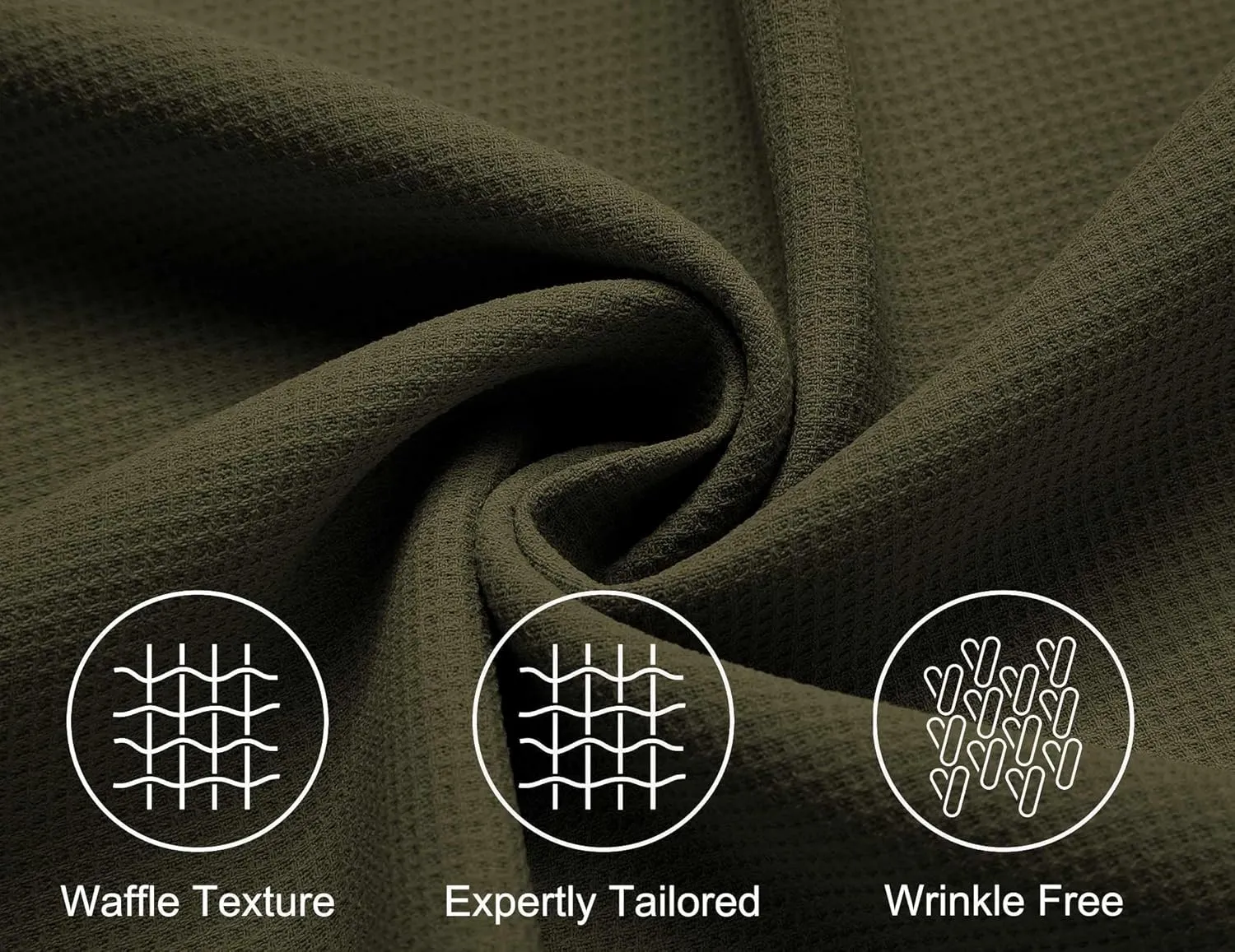 COOFANDY Mens Short Sleeve Button Down Shirts Waffle Shirt Casual Beach Summer Shirts Wrinkle Free Vacation Shirts