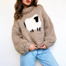 Cozy Hand Knit Sheep Sweater