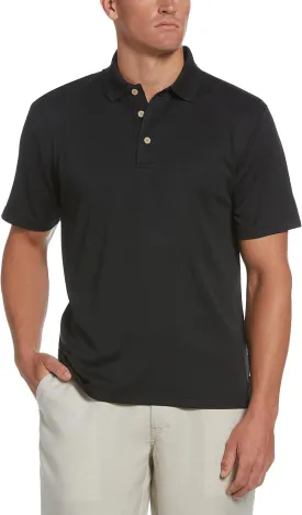 Cubavera mens Essential Textured Performance Polo Shirt, Moisture-wicking Technology
