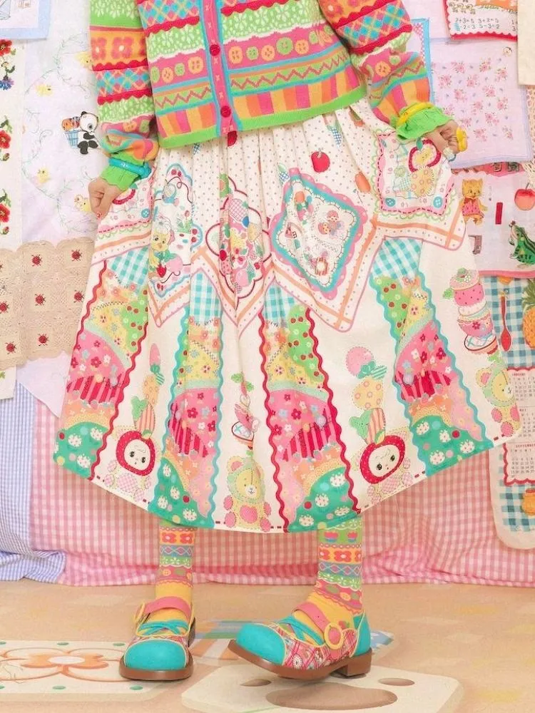 Cute Elastic Waist Long Skirt【s0000003318】