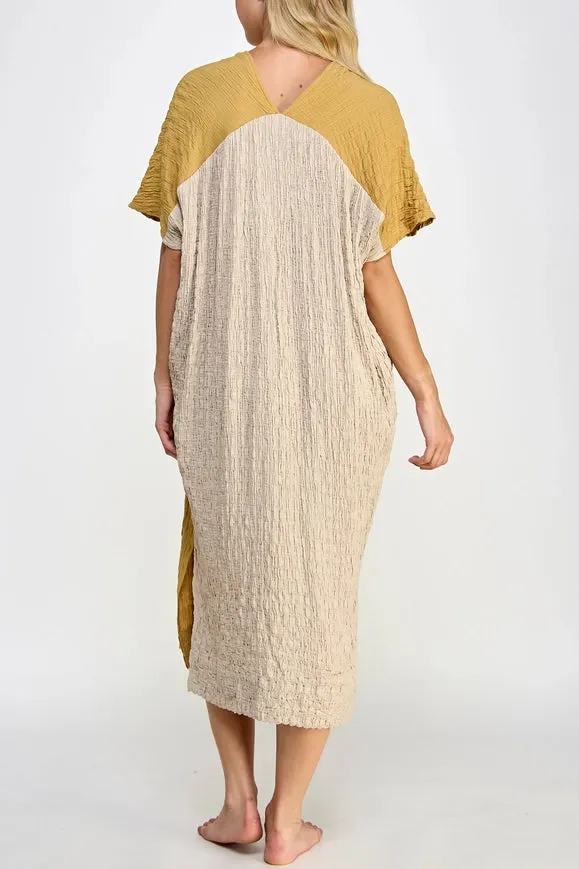 Double V- Neck Pullover Dress