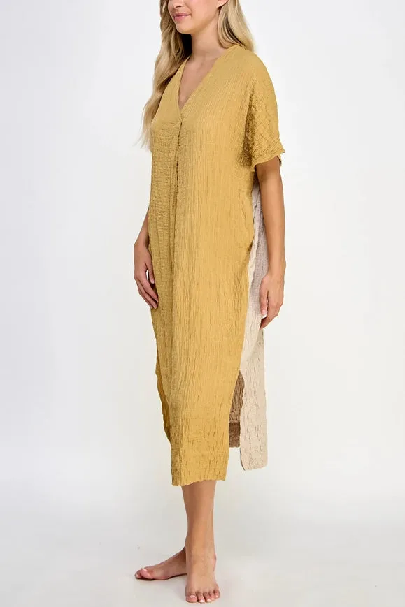 Double V- Neck Pullover Dress