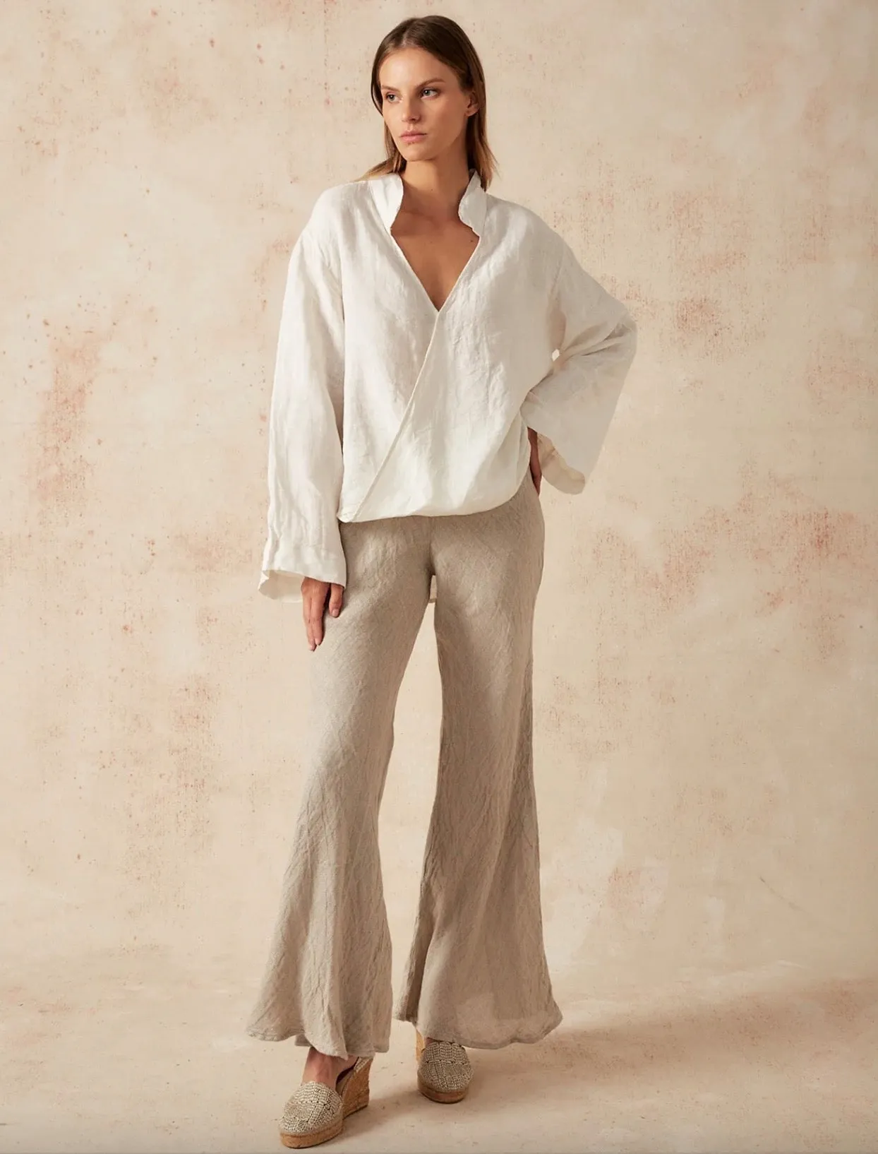 Estilo Emporio Novo Flare Pant - Battista Panna White