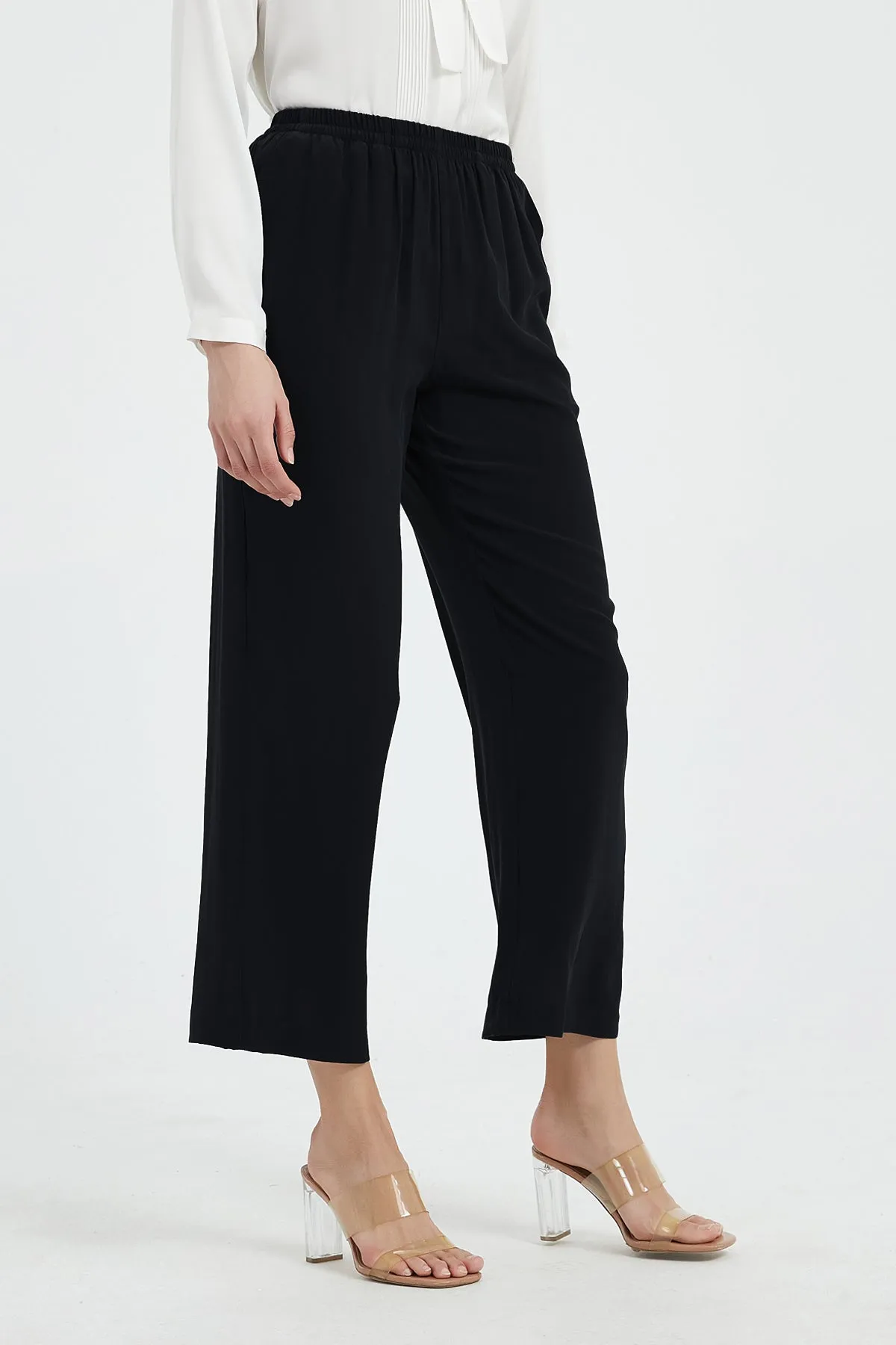 Faye Washable Silk Wide Leg Pants