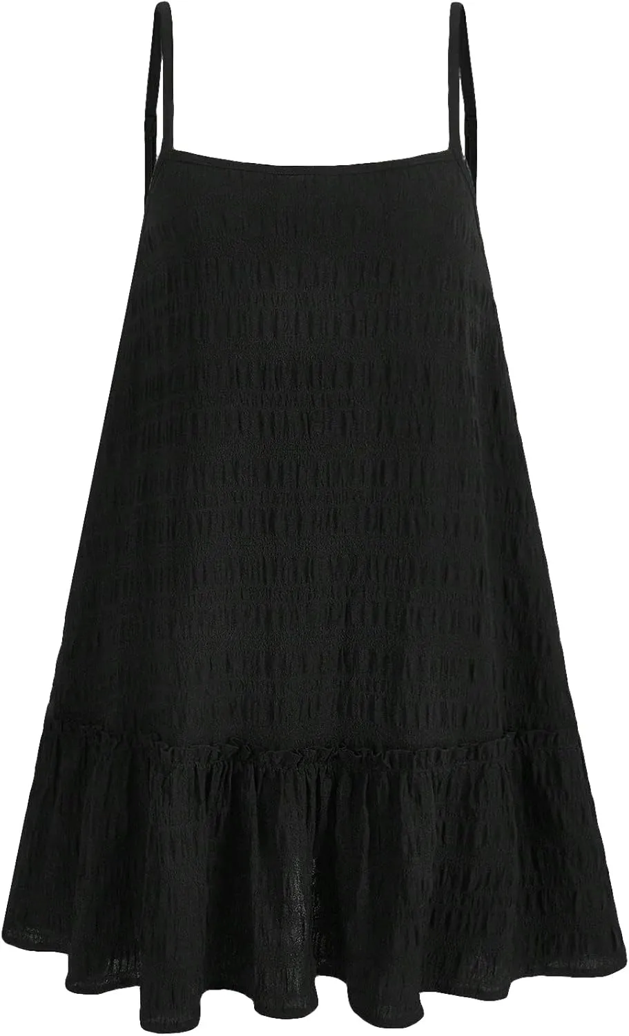Floerns Women's Casual Swing Shift Dress Spaghetti Strap Flowy Loose Mini Cami Dress