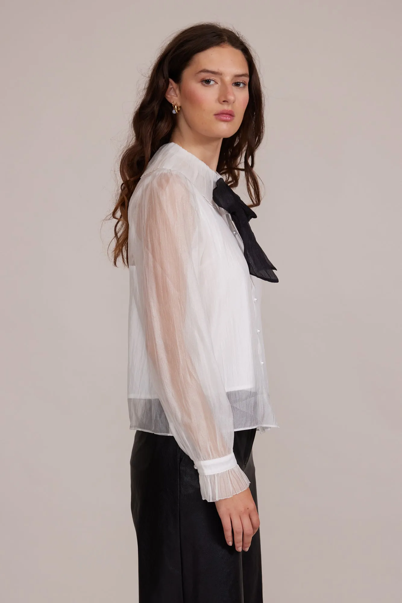 Garance Sheer Blouse - White