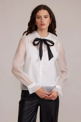 Garance Sheer Blouse - White