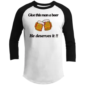 Give This Man A Beer T200 3/4 Raglan Sleeve Shirt