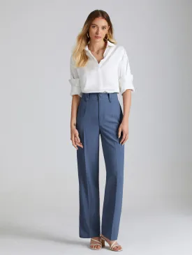 High Waisted Seam Trendy Detail Straight Leg Trousers