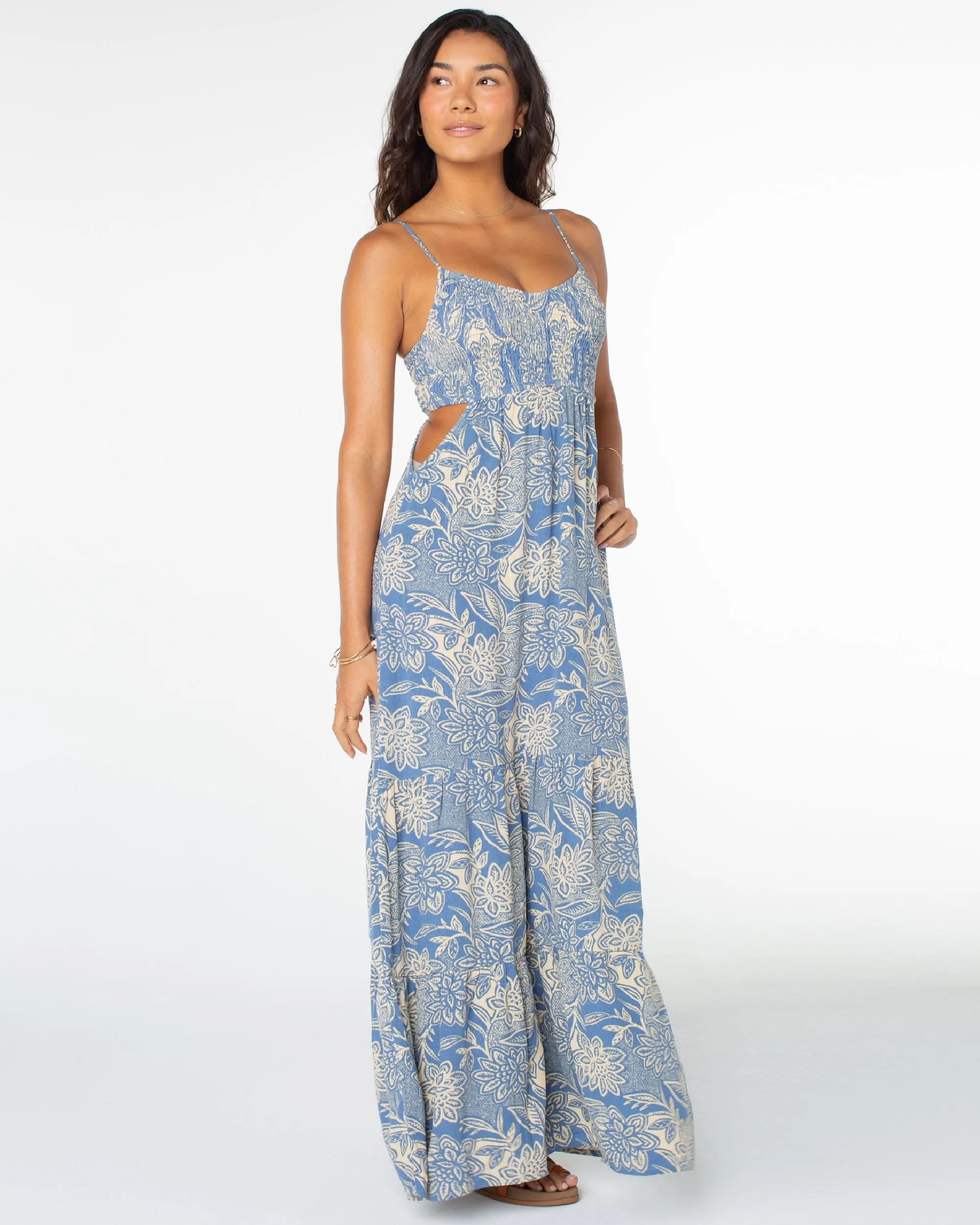 Hot Tropics Maxi Dress - Infinity Blue Lotus Batik