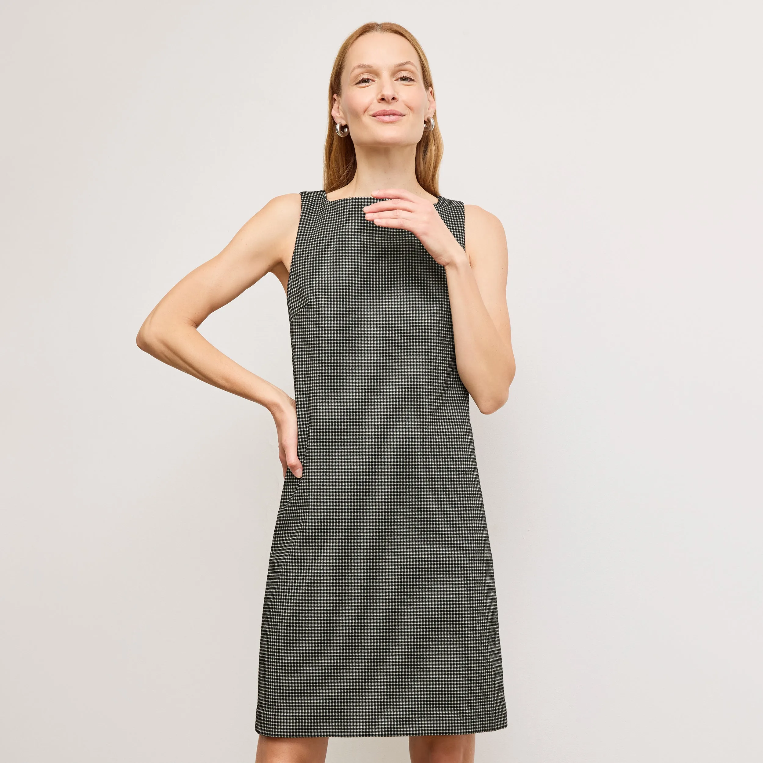 Joanie Shift Dress - Knit Suiting :: Classic Check
