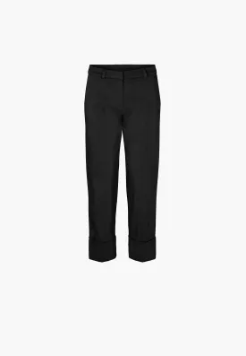 Judy Turn-Up Straight Crop - Black