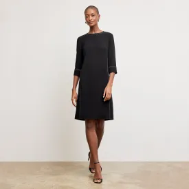 Lancia Travel Dress - Everyday Crepe with Topstitch :: Black