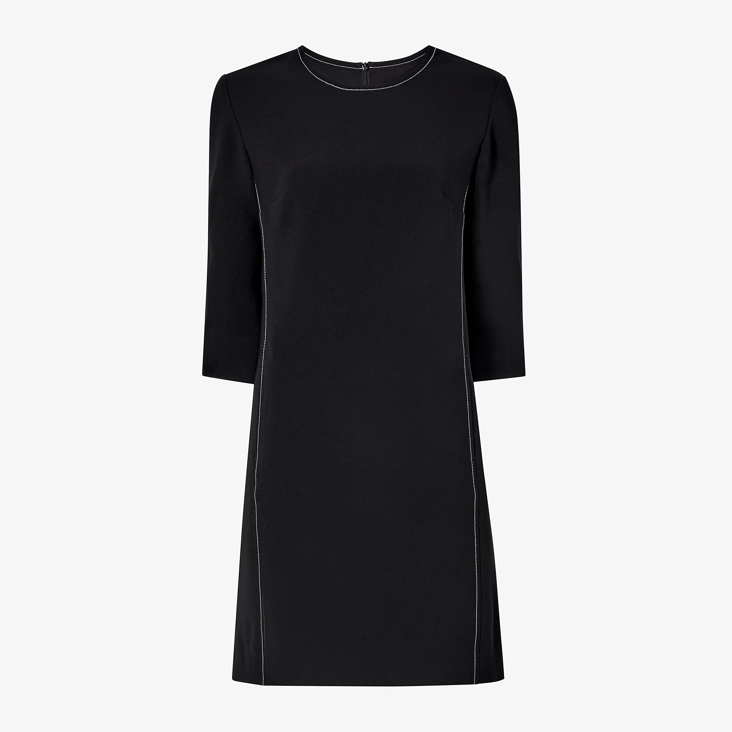 Lancia Travel Dress - Everyday Crepe with Topstitch :: Black