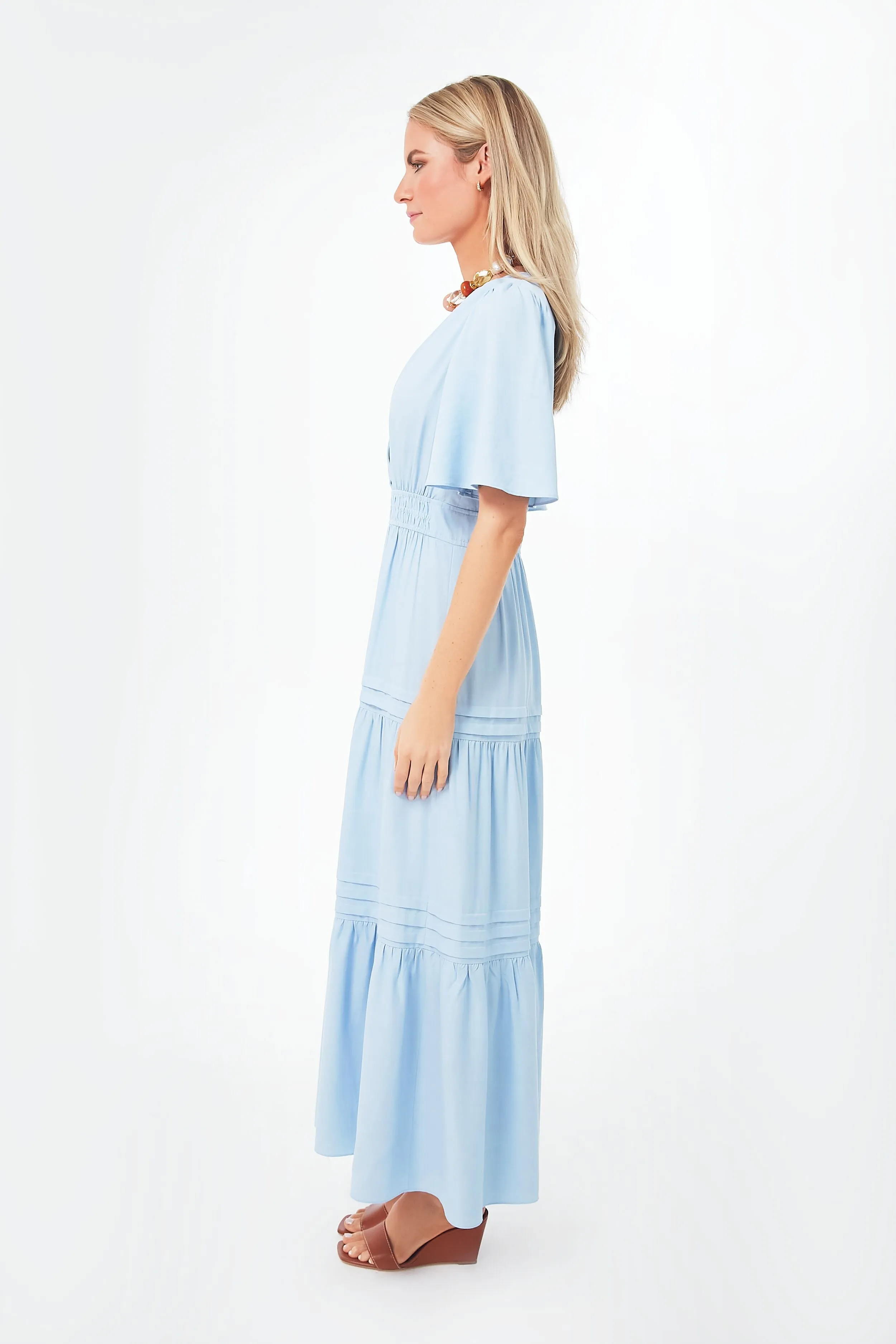 Light Blue Tiered Maxi Dress