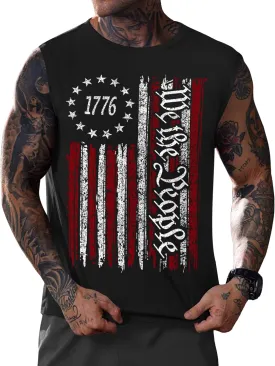 Mainfini Men's Muscle Tank Tops Sleeveless Tee Shirts American Flag Graphic Gym Workout USA Tank (S-3XL)