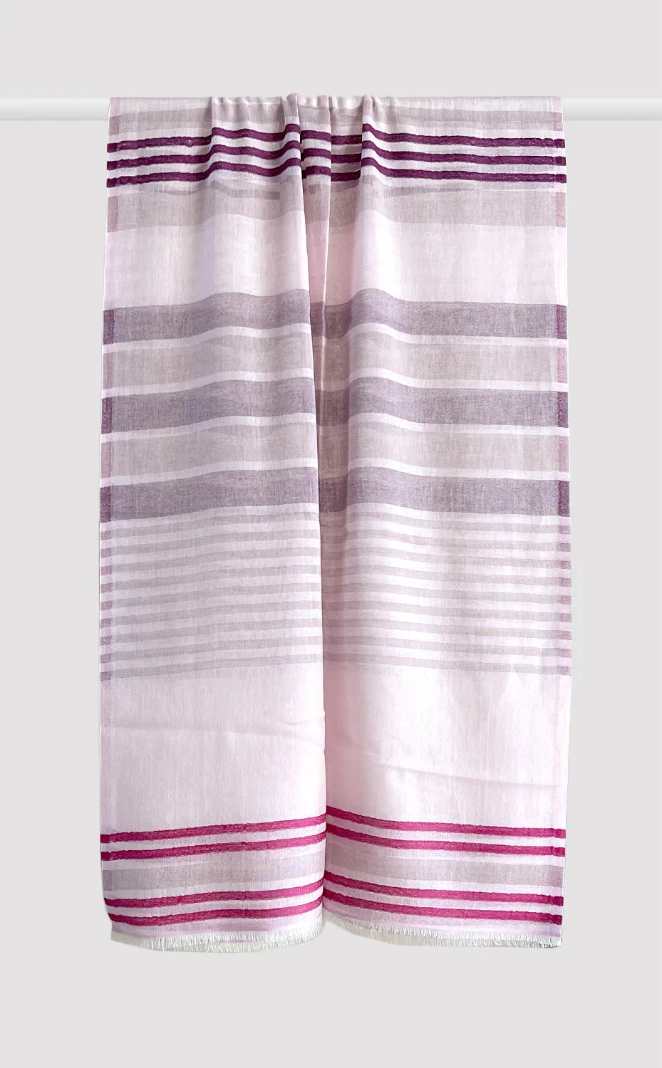 Mauve Cotton Linen Stole