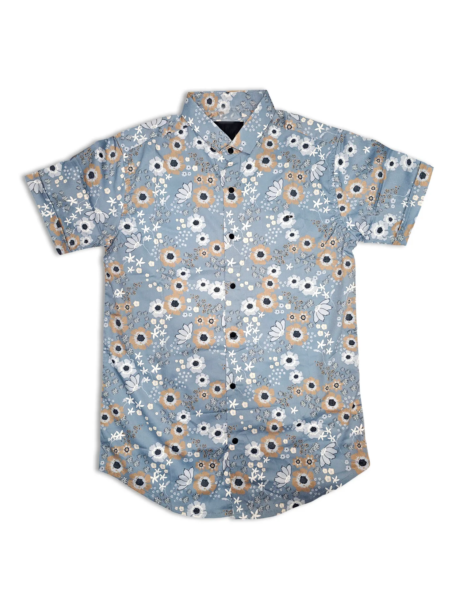 Men's Slim-Fit Short-Sleeve Floral Shirt