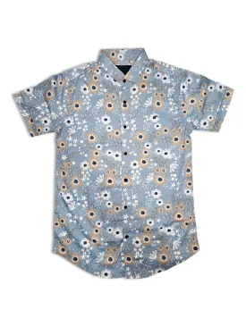 Men's Slim-Fit Short-Sleeve Floral Shirt