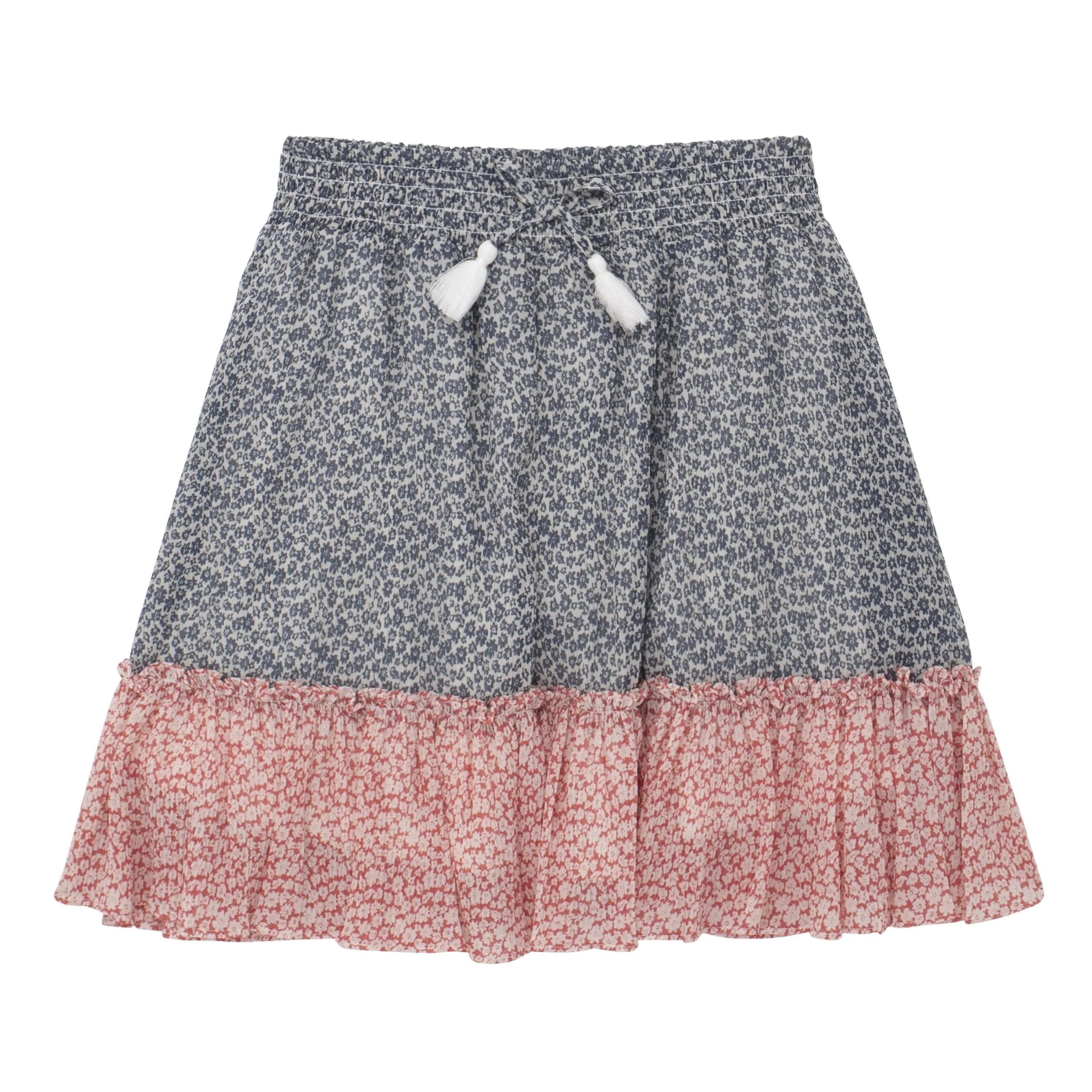 Mixed Ditsy Ruffle Hem Skirt