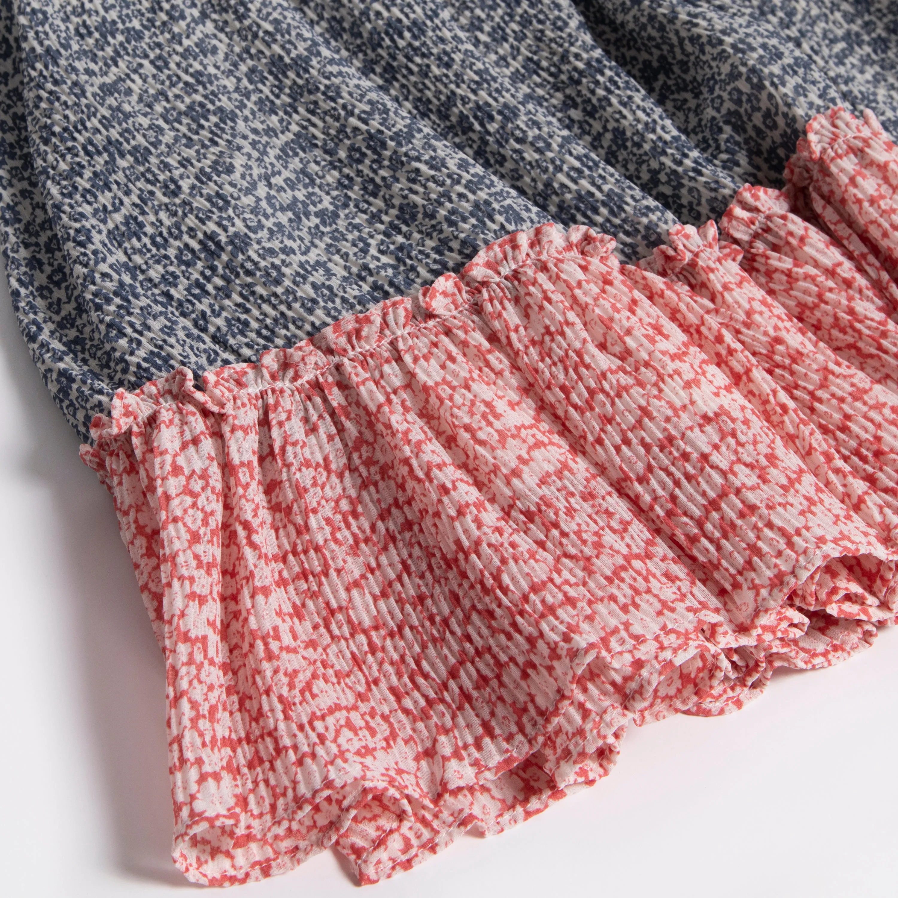 Mixed Ditsy Ruffle Hem Skirt