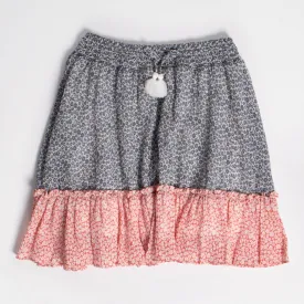 Mixed Ditsy Ruffle Hem Skirt