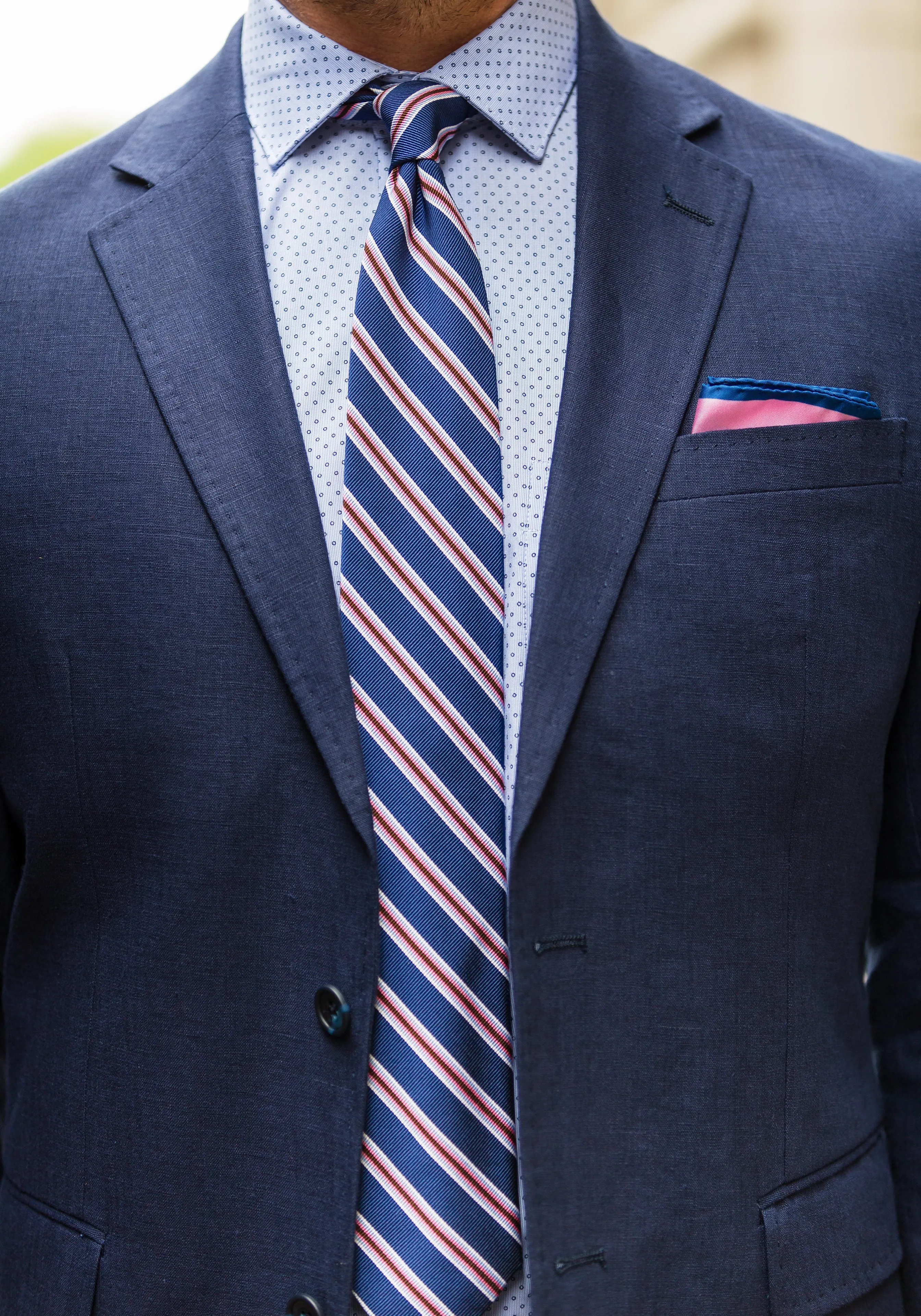 Navy Linen Suit