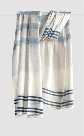 Navy Stripe Cotton Linen Stole