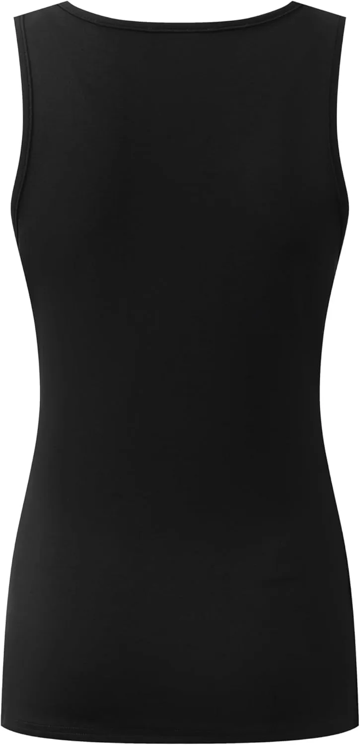 OThread & Co. Women's Glitter Sequin Tank Top Sleeveless Scoop Neck Night Out Party Top