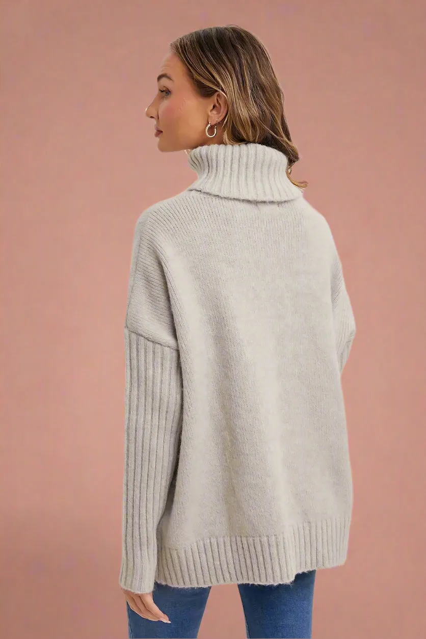 Oversized Turtle Neck Sweater Oat