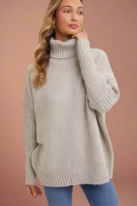 Oversized Turtle Neck Sweater Oat