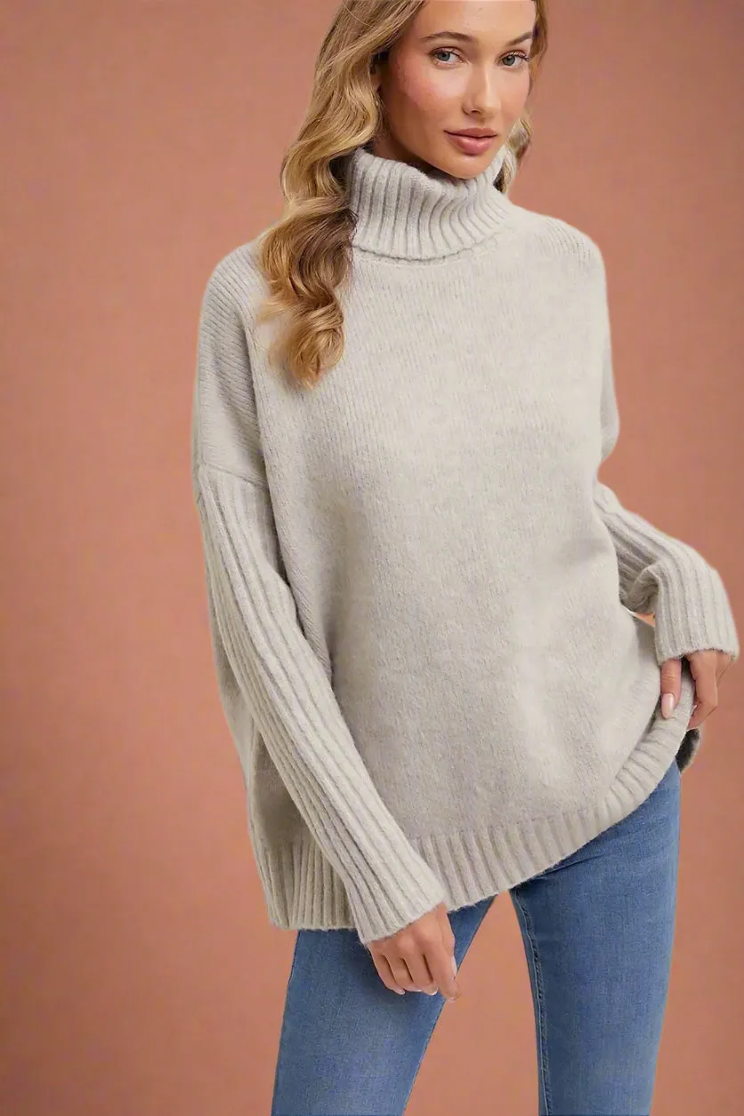 Oversized Turtle Neck Sweater Oat