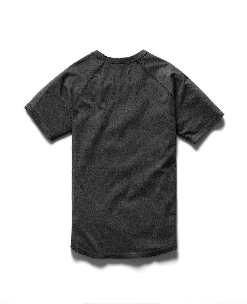 Pima Jersey Raglan T-shirt Heather Charcoal