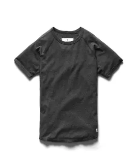 Pima Jersey Raglan T-shirt Heather Charcoal
