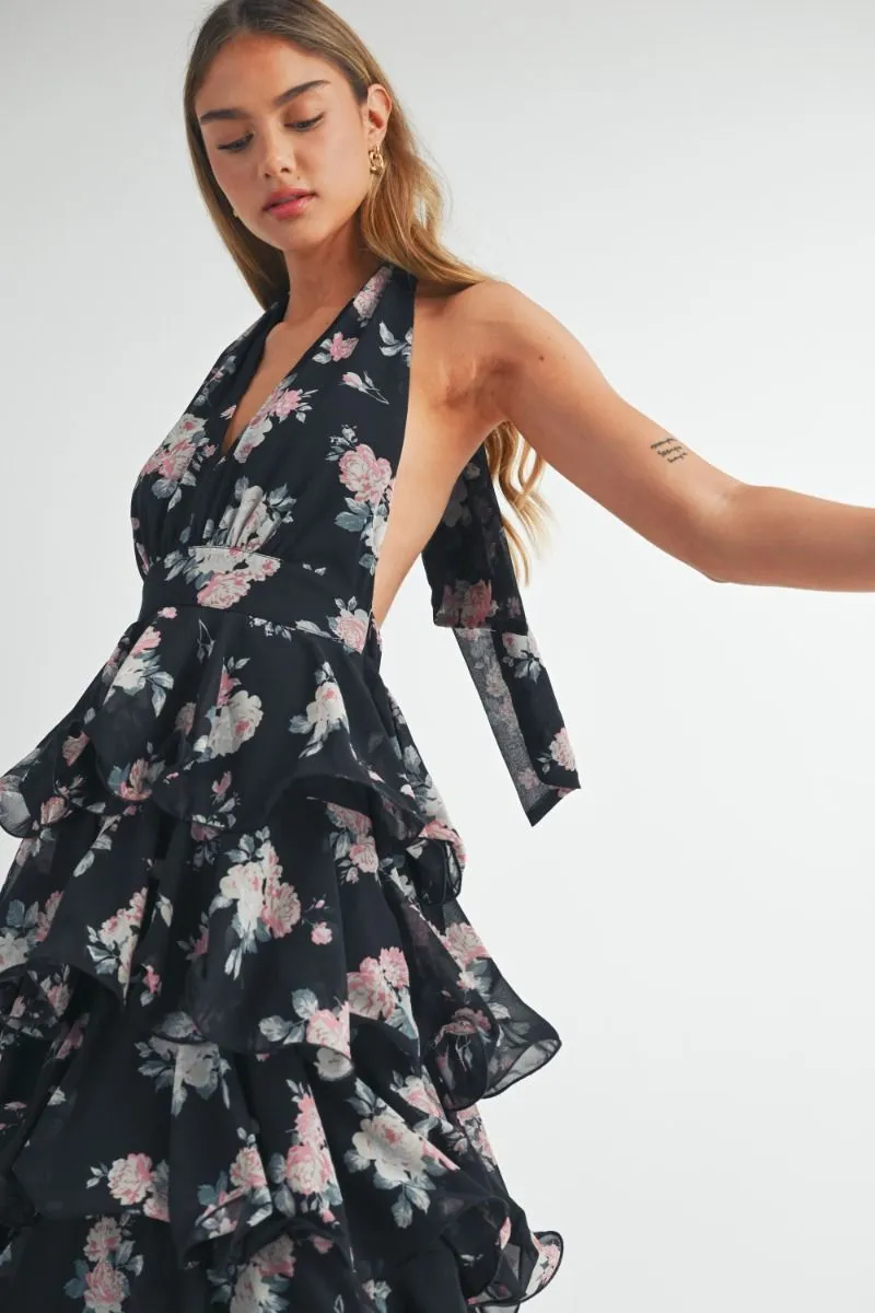 Romantic Floral Tiered Maxi Dress