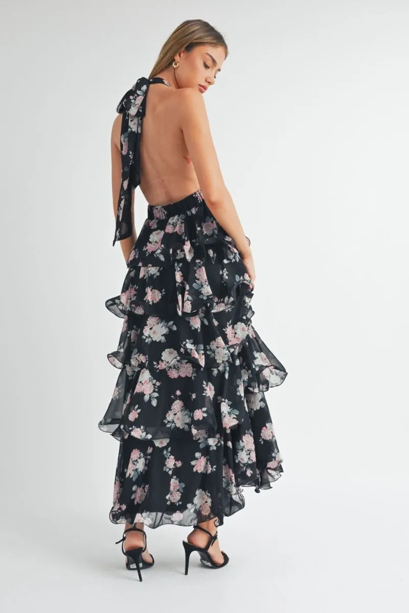 Romantic Floral Tiered Maxi Dress