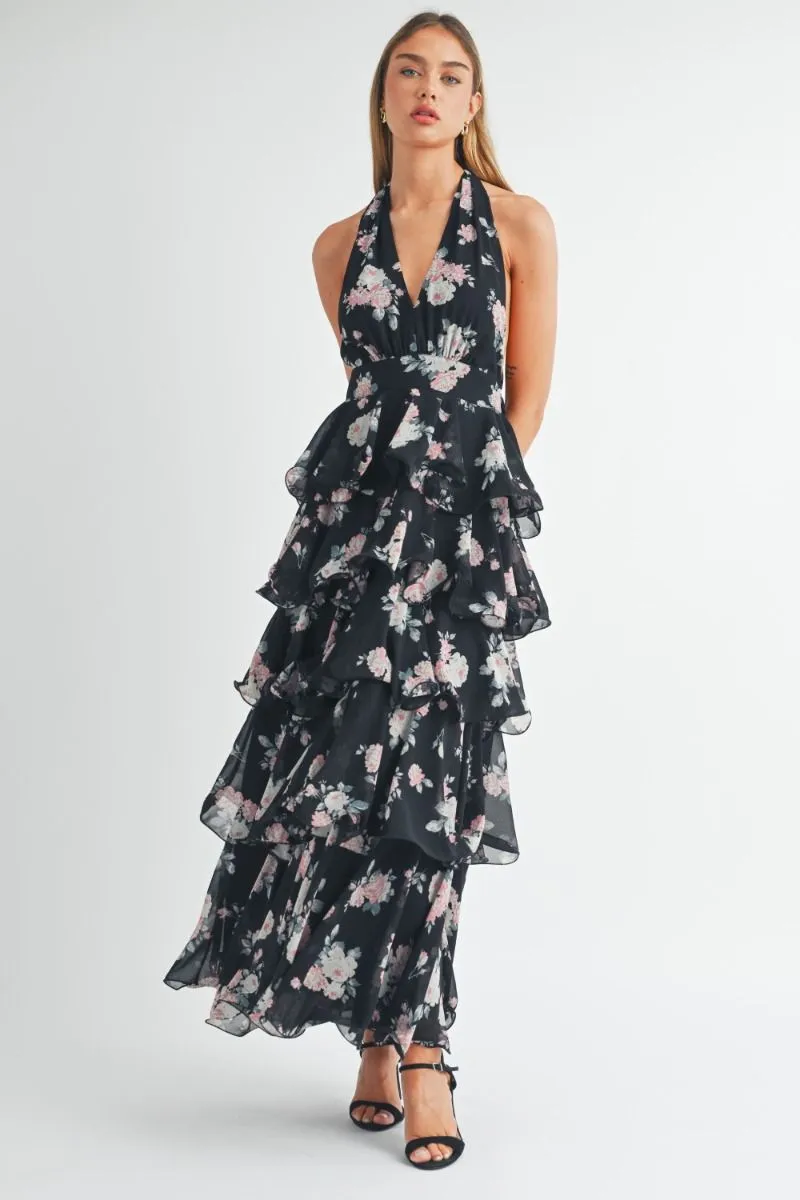 Romantic Floral Tiered Maxi Dress