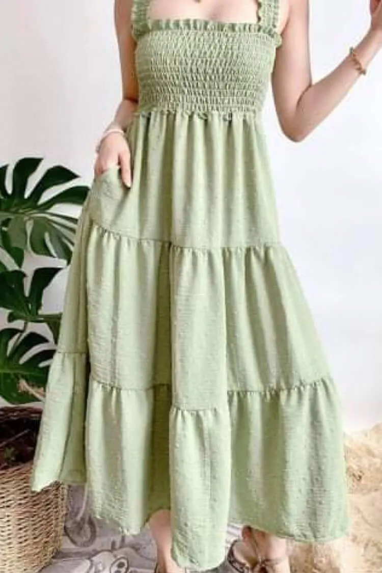 Rosa Shirred Maxi Dress
